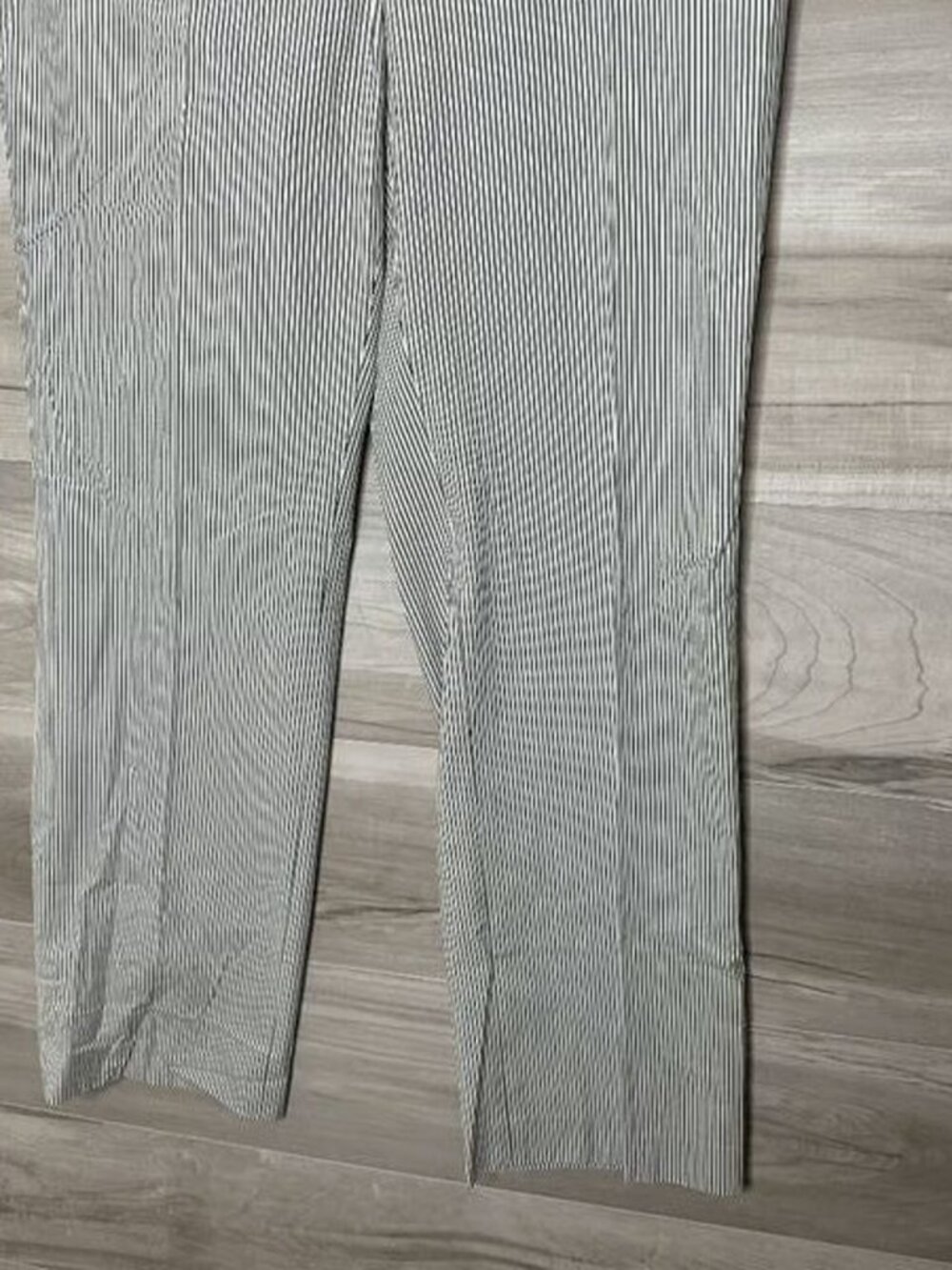 Talbots Womens White Gray Pinstripe Heritage Straight Leg Casual Pants Size 10 - Picture 4 of 7